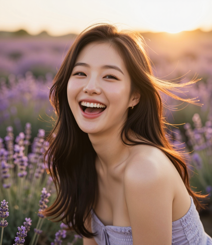 작품 제목: 라벤더 들판의 미소