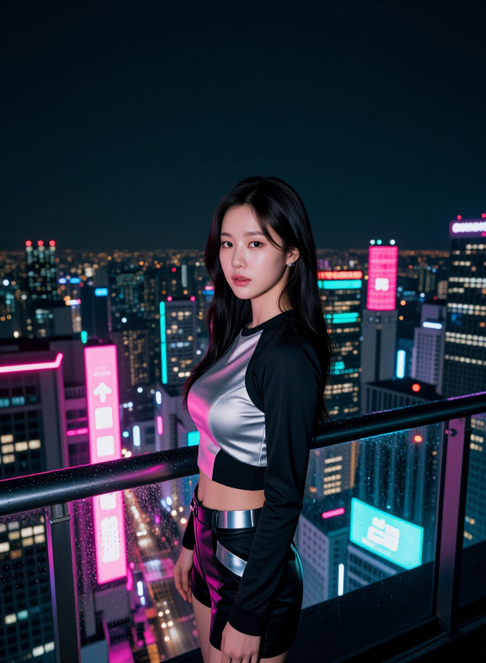 미래 도시의 밤